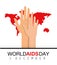 Woman and man hands to world aids day