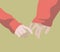 Woman and man hold hands together with fingers. Pinky swear gesture for logo, banner, wall art, social media