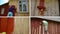 Woman and man on ladder paint wooden house. Video collage