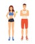 Woman and Man Sportive People Vector Illustration