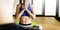 Woman Man Yoga Practice Pose Training Concept