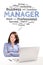Woman manager is sitting in front of a laptop under work emotion