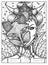 Woman in mask of fox. Black and white mystic concept for Lenormand oracle tarot card