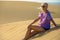 woman in Maspalomas Dunes of Gran Canaria