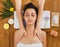 Woman massagist make body massage in spa wellness center