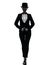Woman master of ceremonies presenter silhouette