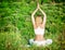 Woman meditate outdoors