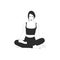 Woman meditates in the lotus position.