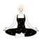 A woman meditates and relaxes in the lotus position, a mystical girl is engaged in spiritual practices, zen. Vector