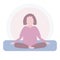 Woman meditation. Concept vector illustration for yoga, meditation, relax, recreation, healthy lifestyle. Simple cute flat cartoon