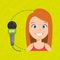 woman microphone audio speak