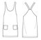 woman mini dress technical drawing with 2 pockets