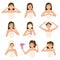 Woman Morning Routine Icon Set