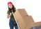 Woman with Moving Boxes