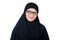 Woman with muslim burqa