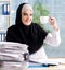 Woman muslim employee working in the office