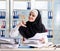 Woman muslim employee working in the office