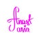 Woman name Anastasia pink heart.  Handwritten female first name lettering. Written calligraphy text modern style. Girl poste