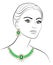 Woman in necklace and earrings