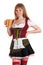 Woman Oktoberfest drinks beer