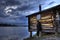 Woman and a old cabin