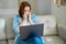 Woman on online counseling  psychologist