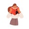 Woman with open paper book. Happy girl reader in glasses reading fascinating literature, novel. Bookworm and interesting