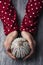 Woman with an ornamented christmas ball