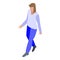 Woman outdoor walking icon, isometric style