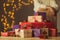 Woman packed all christmas presents