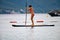 Woman on a paddle board