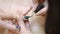 Woman Paints The Nails In The Salon,Finishing Touches