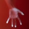Woman palm in red blood water, female hand, cover for art in horror genre, detective novel, concept struggle,creative idea