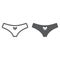 Woman panties line and glyph icon, valentine and holiday, female underwear sign, vector graphics, a linear pattern on a