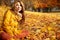 Woman in a park in autumn