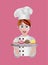 Woman Pastry Chef Illustration