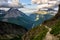 Woman Pauses to take in view of Montana mountains