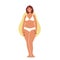 Woman with Pear Body Shape, Female Character Figure Types Concept, Girl with Wide Hips and Narrow Waist Posing Panties