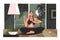 Woman perform breathing training in lotus position