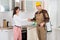 Woman And Pest Control Worker Shaking Hands