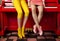 woman piano modern elegant colourful trend key red fashion legs young. Generative AI.