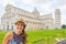 Woman on piazza dei miracoli, pisa, tuscany, italy