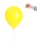 Woman piercing yellow balloon on white background