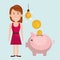 woman piggy coin idea