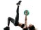 Woman pilates fitness soft ball exercises silhouette isolated