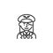 Woman pilot avatar line icon