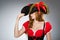 Woman pirate wearing hat