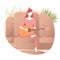 Woman playing guitar vector, isolated character sitting on sofa at home. Flat style female guitarist holding musical