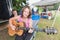 Woman Playing Guitar at the Wild Goose Festival