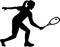 Woman playing squash silhouette